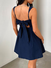Devine Bow Back Square Neck Mini Dress OutfitFlow